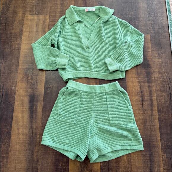 Free People Carter Green Knit Set Size M - Picture 11 of 12